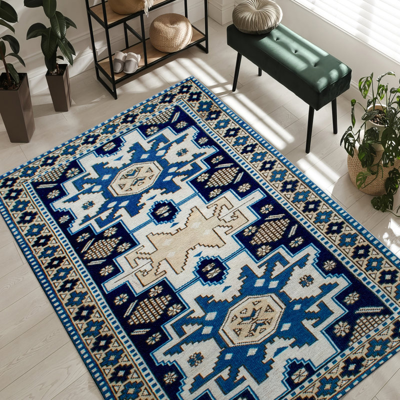 Large Floral Printed Rug in Soft Non Woven Material Featuring Elegant Pastel Tones Suitable for Enhancing Any Interior Decor