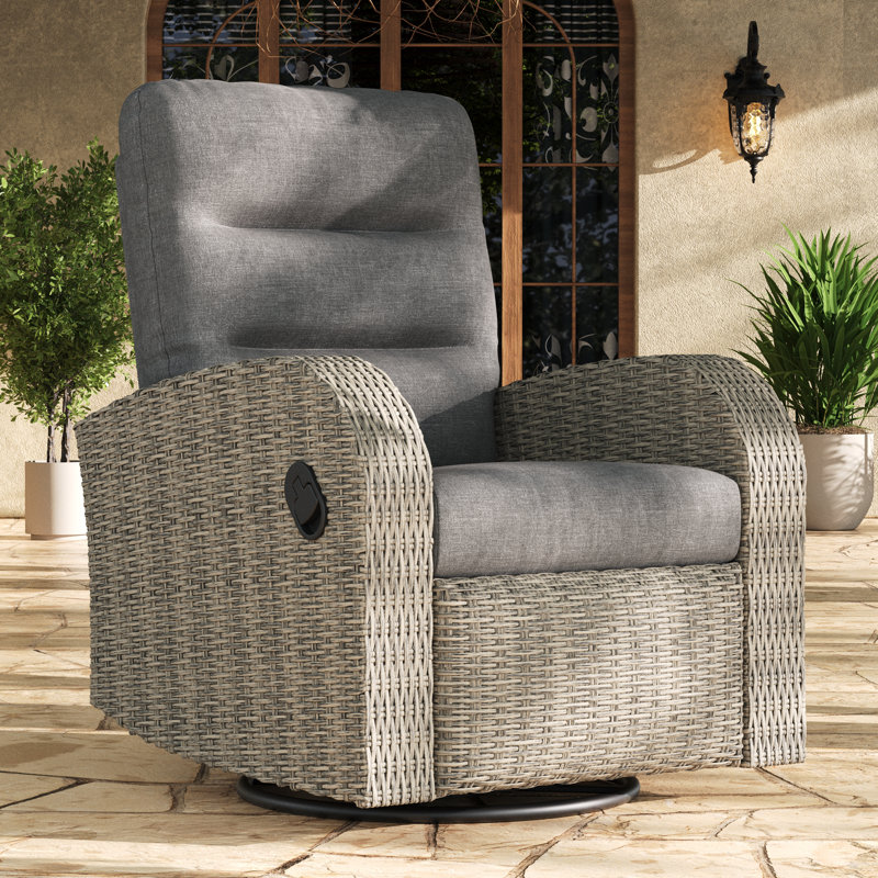 Reclining Recliner Chair, Dark Grey Cushion/Grey Frame