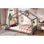 Lit double sur pied avec lattes de soutien, structure en bois massif pour enfants, pas de sommier tapissier et fabrication ouverte, gris-895104053-895104073