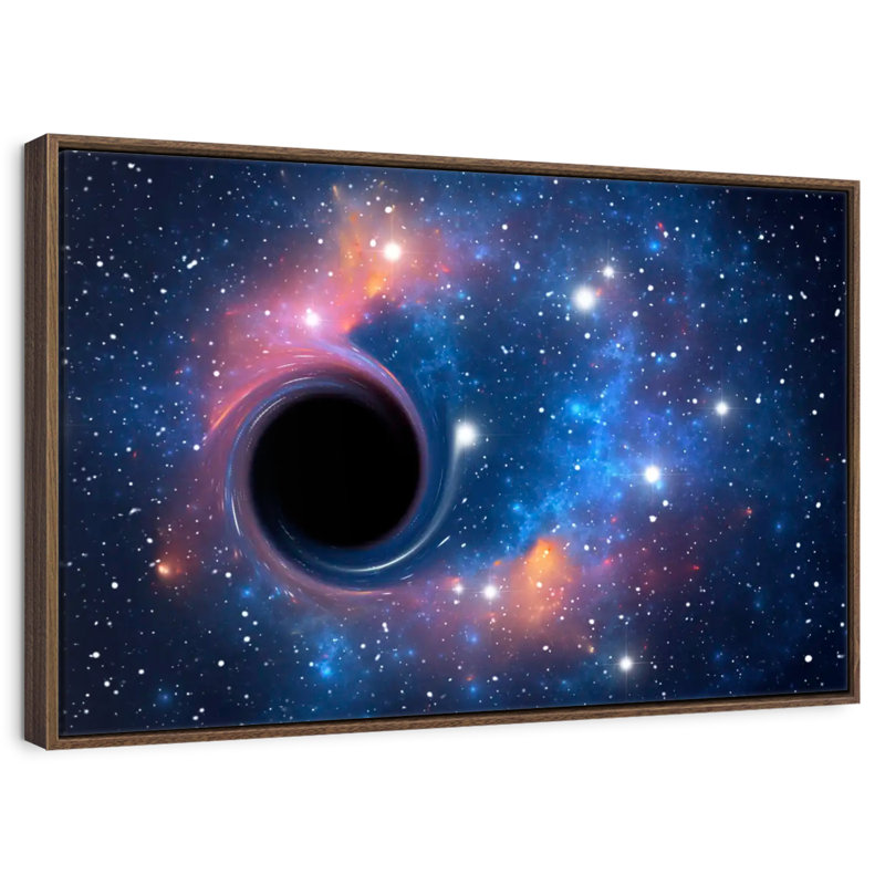 Black Hole In Outer Space, 25" X 17", Floating Frame Walnut