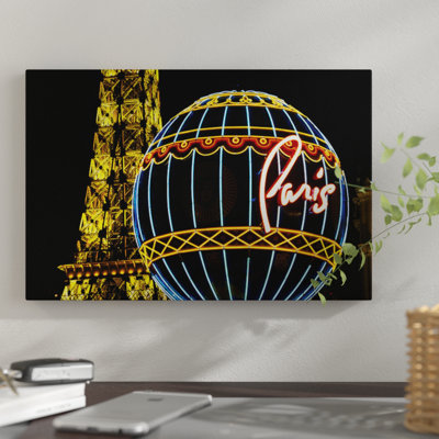 " Neon Montgolfier Balloon And Eiffel Tower Statues " by Walter Bibikow