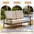 Marlo Solid Wood Teak Outdoor Loveseat With Cushion And Arms-114980248-114980245