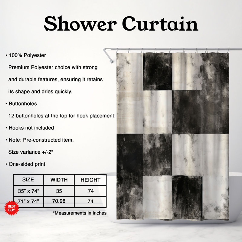 Rideau de douche Rustic Plaid - Premium, H 74 po x l 71 po