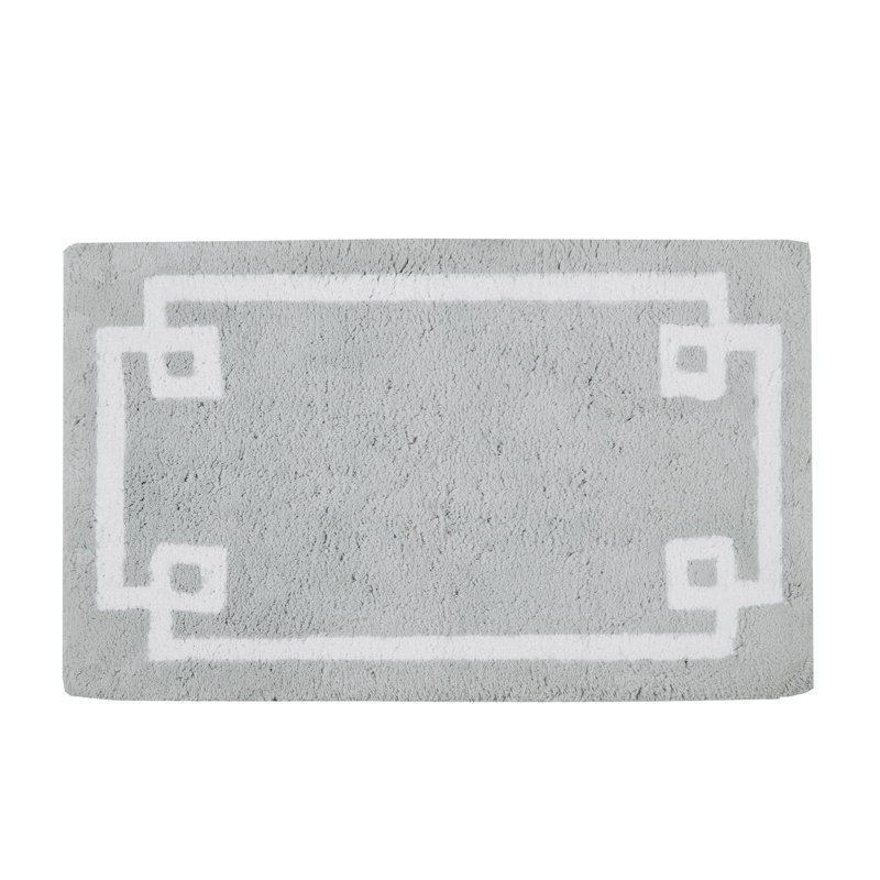 Evan 24" x 72" Grey Cotton Tufted Bath Rug