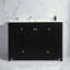 Meuble-lavabo noir 48 po avec lavabo en résine, armoire de rangement abondante - 4 portes à fermeture douce et 2 tiroirs-128756067