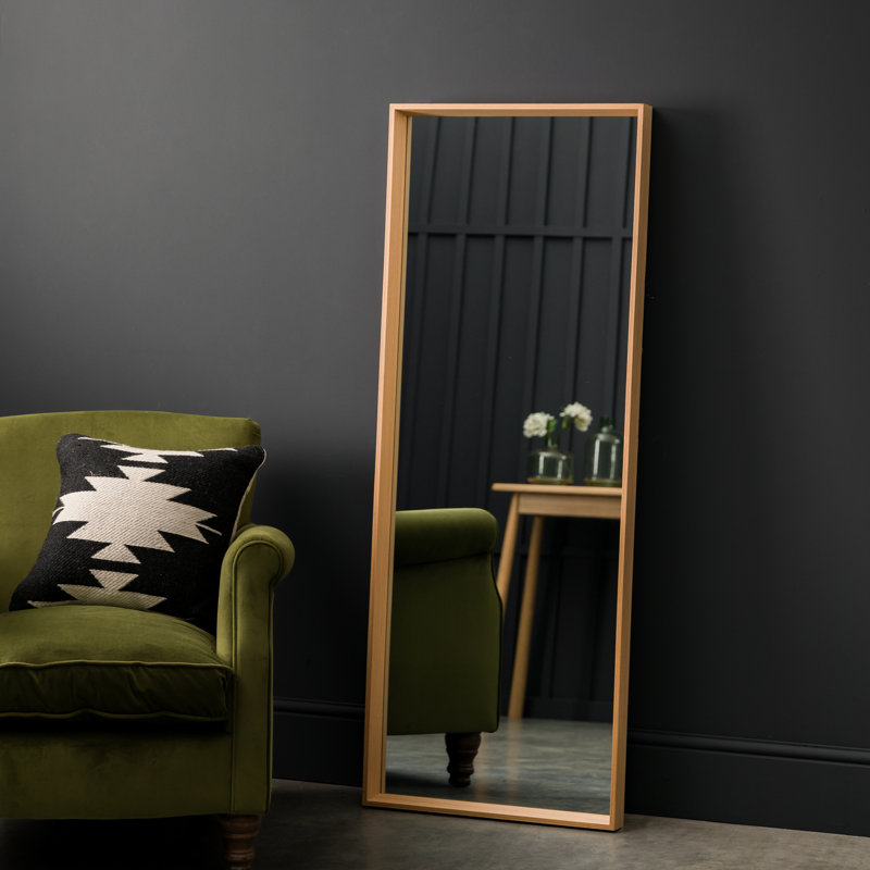 Weybridge Wood Flat Mirror, Oak, 142.5cm H x 53cm W