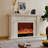 59.06"Modern White Carved Fireplace Mantel-118339423