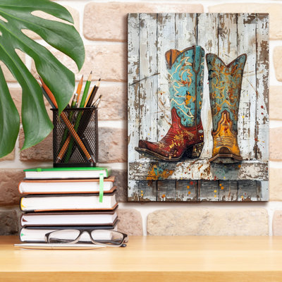 Vintage Boots 2' by Momart Canvas Wall Art