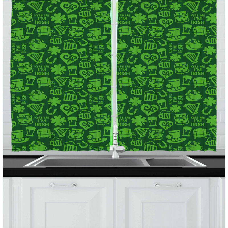 No Theme Pointed Kitchen Curtain