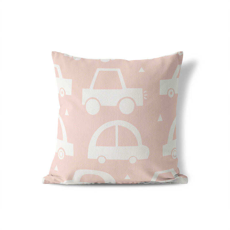 Coussin Driveway, H 20 po x l 20 po, Rose / Ivoire