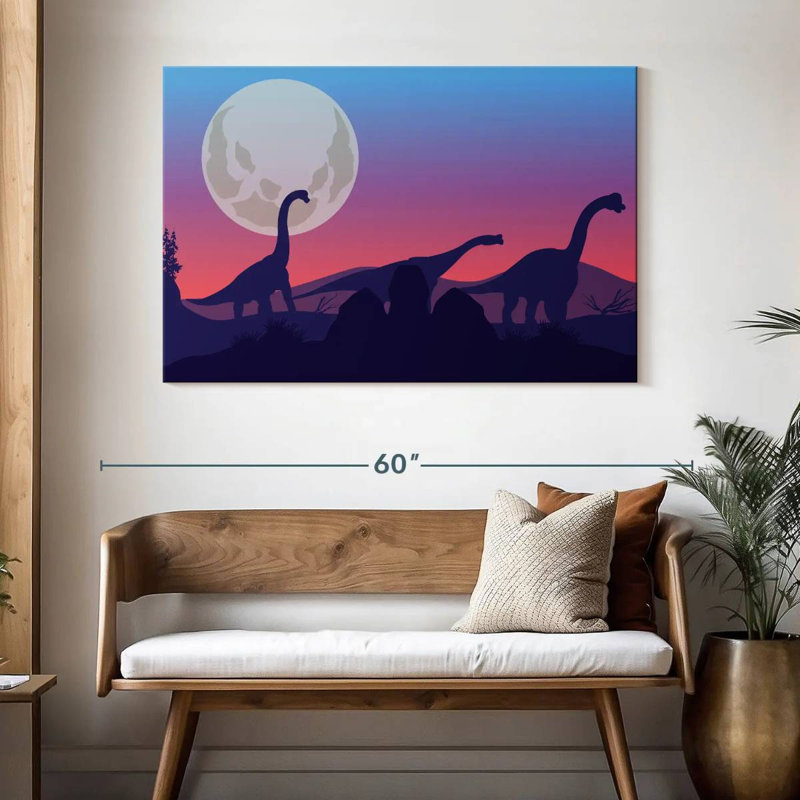 Dinosaurs Silhouettes, 32" H x 48" W