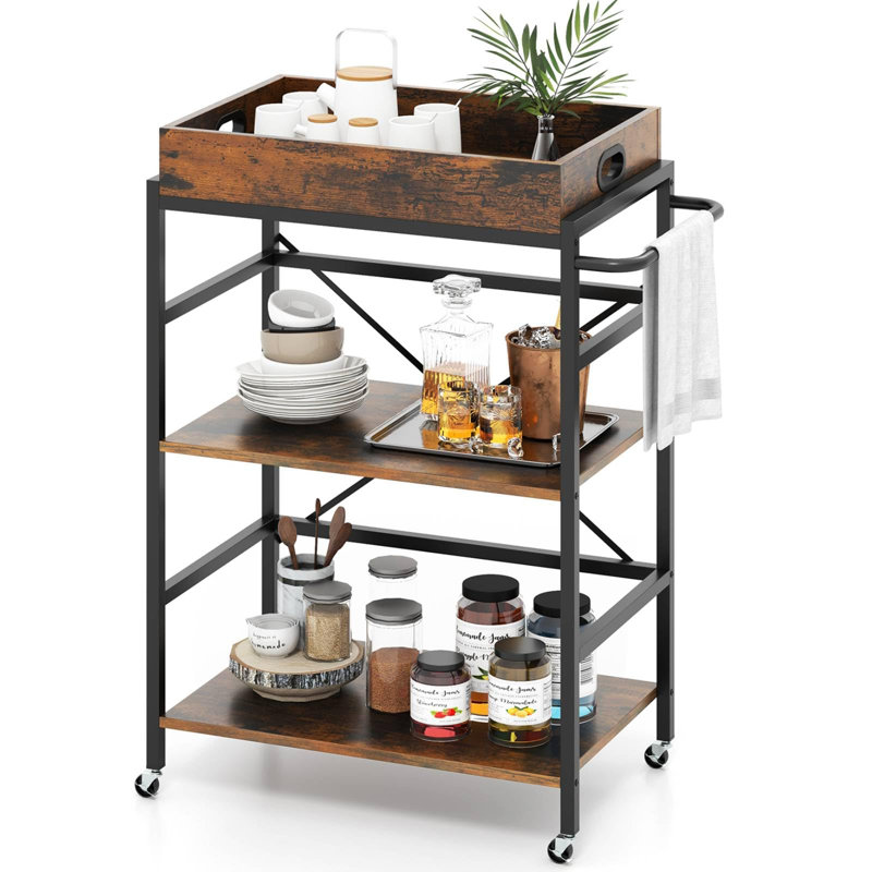 Wood Bar Cart
