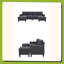 Canapé modulaire rembourré avec 2 repose-pieds-1971390214