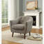 Fauteuil d'appoint Mid-Century, revêtement en tissu beige neutre, capitonné avec des pieds en bois massif espresso pour le salon-1599630943