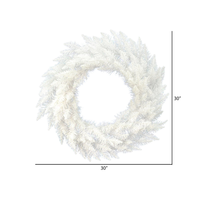 Couronne de Noël artificielle épinette pré-éclairée, H 30 po x l 30 po x P 3 po, Pas de lumières