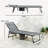 Compact Steel Patio Chaise Lounges, Adjustable Gray Folding Chair For Outdoor