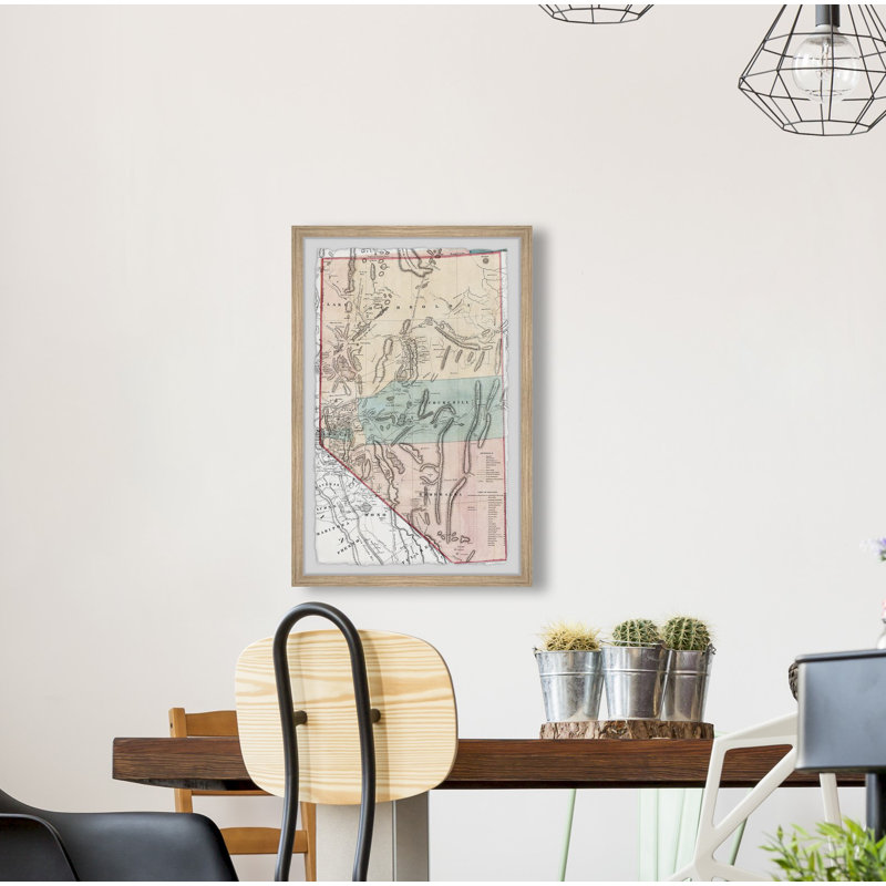 Nevada Travel Map - cadre photo, H 18 po x l 12 po x P 1,5 po