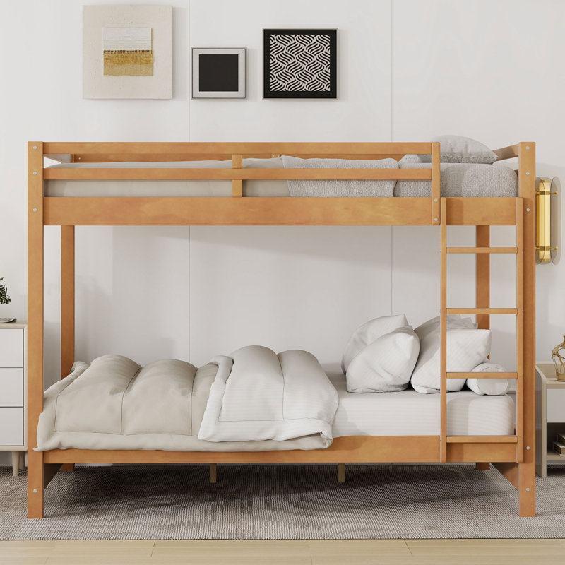 Grand lit superposé en bois avec échelle Wood, blanc, Bois