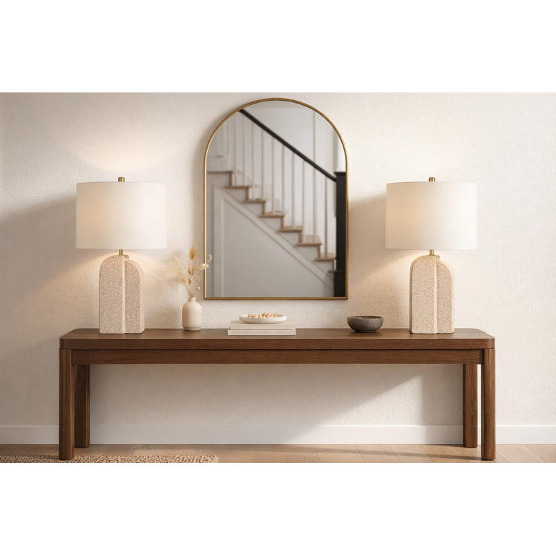Lampe de table en grès sculpté - 27 po x 16 po