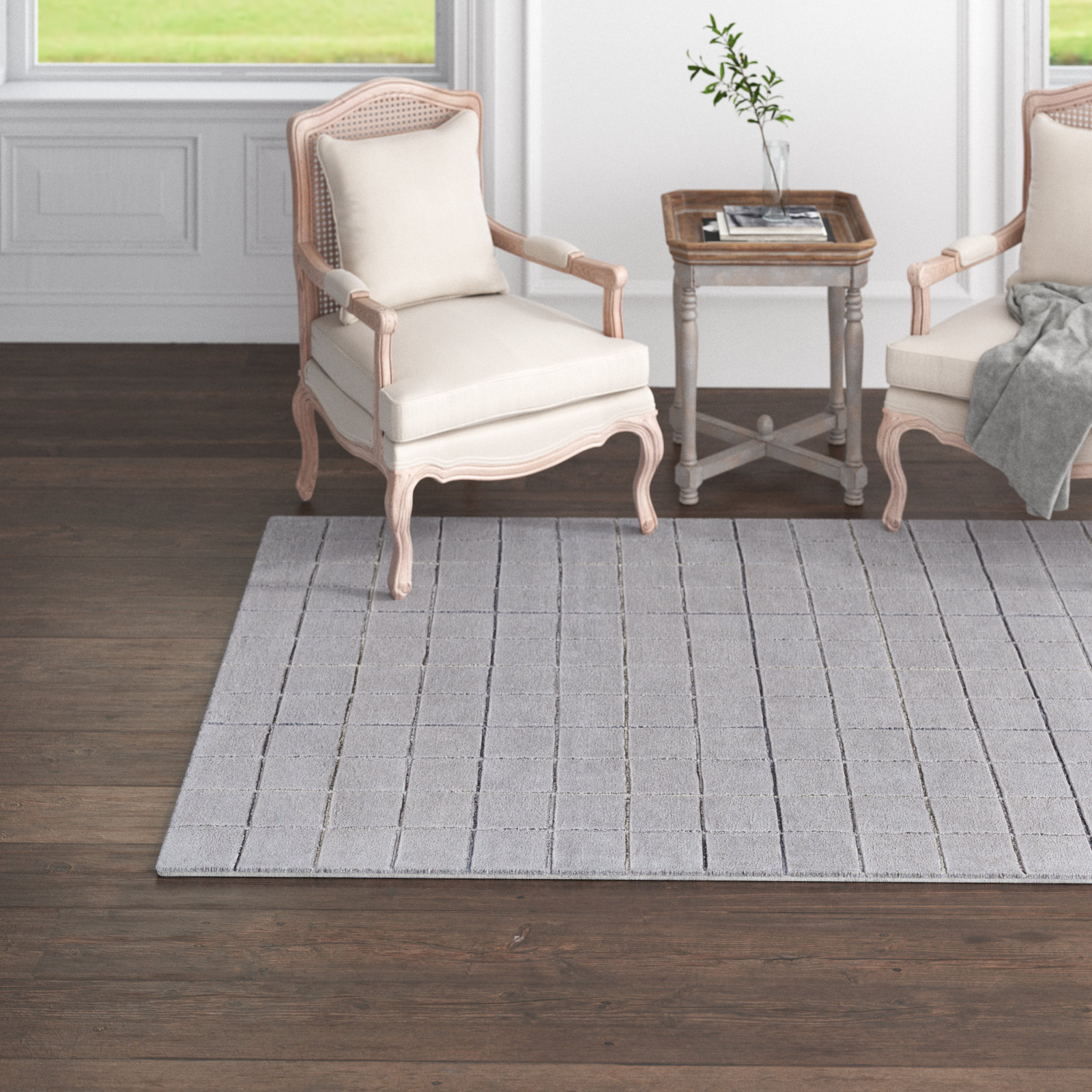 Mallory Hand-Tufted Gray Rug, Rectangle 5' x 8'