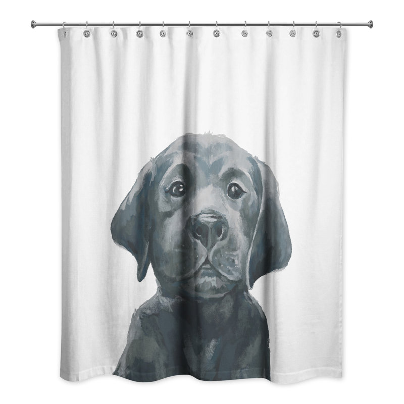 Black Lab Puppy Shower Curtain