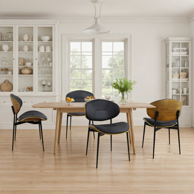Ickes 21.85'' W Faux Leather Upholstered Side Dining Chair (Set of 4)