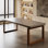 Table de salle à manger rectangulaire grise en bois massif