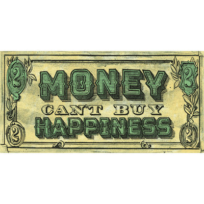 Money Can't Buy Happiness - Wrapped Canvas Print