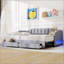 Lit de jour rembourré simple TG avec très grand lit simple avec rangement et lumières DEL, conception peu encombrante-131475812