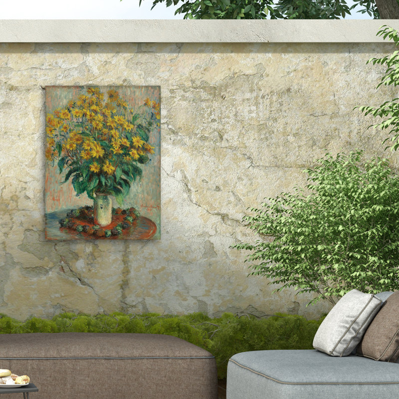 Nuage Monet, fleurs d'artichaut en plein air, toile de plein air, H 14 po x l 19 po