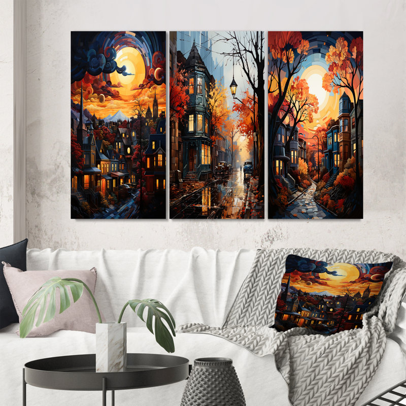 «Harlem Renaissance Revival», 3 pièces sur toile, H 28 po x l 36 po, Toile tendue