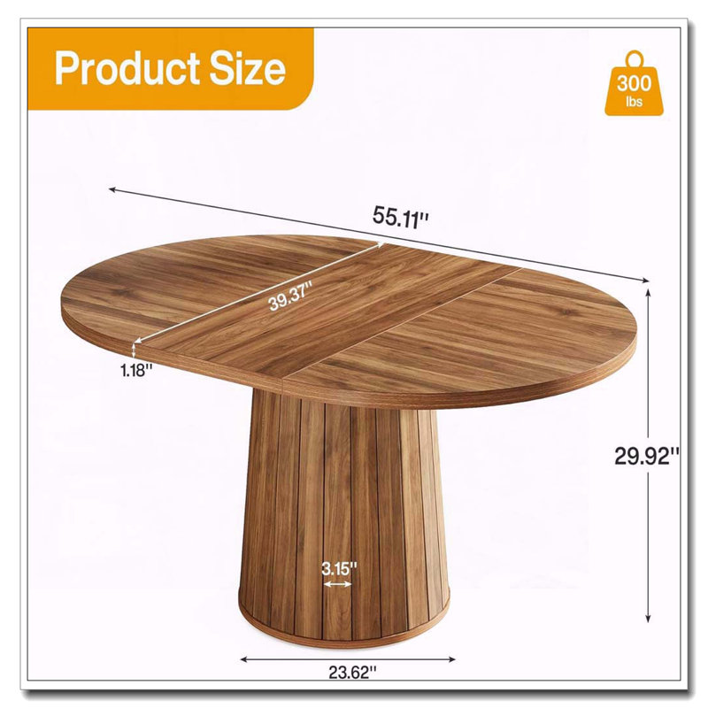 Table de conférence ovale en bois