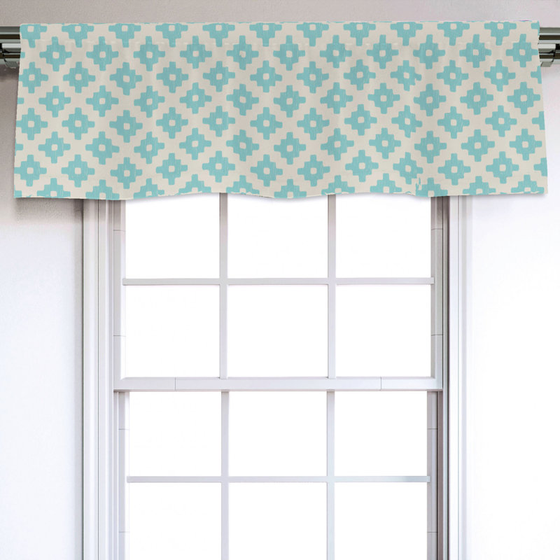 Sateen Geometric Ruffled Window Valance