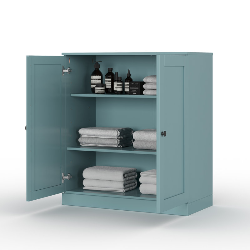 Armoire de rangement de salle de bain 32 po avec portes Shaker et tablettes réglables Palace Imports, Bleu aqua