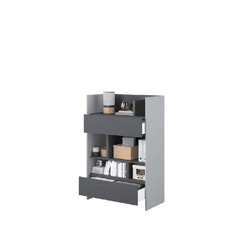Babajide 138cm H x 92cm W Standard Bookcase, Grey