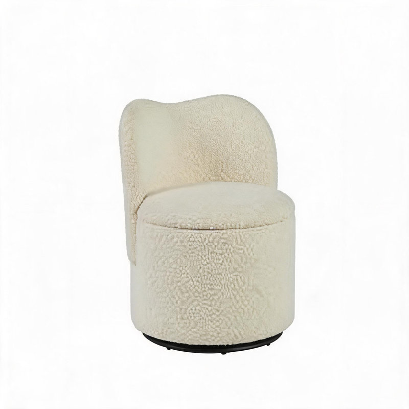 Fauteuil de coiffeuse pivotant avec rangement Modern, Beige