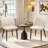 Upholstered Solid Wood Small Dining Chairs - Ergonomic Curve & Plush Padding for Multiple Spaces-1212921555