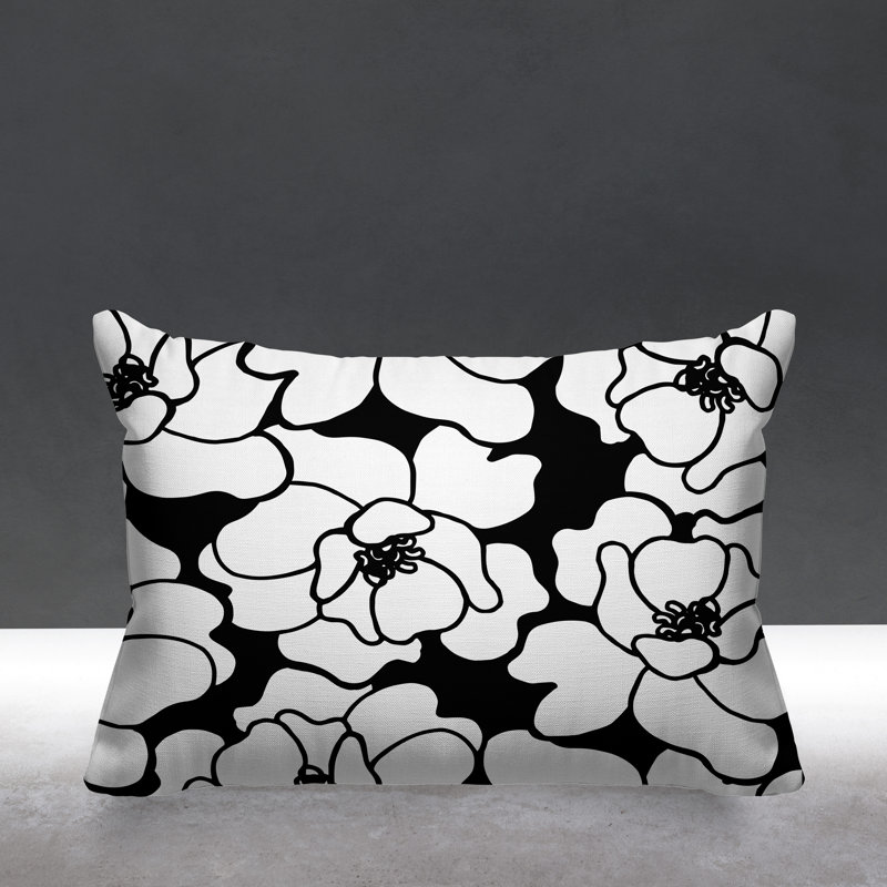 Housse de coussin d'extérieur et insert, Noir, 19 po x 19 po, Carré