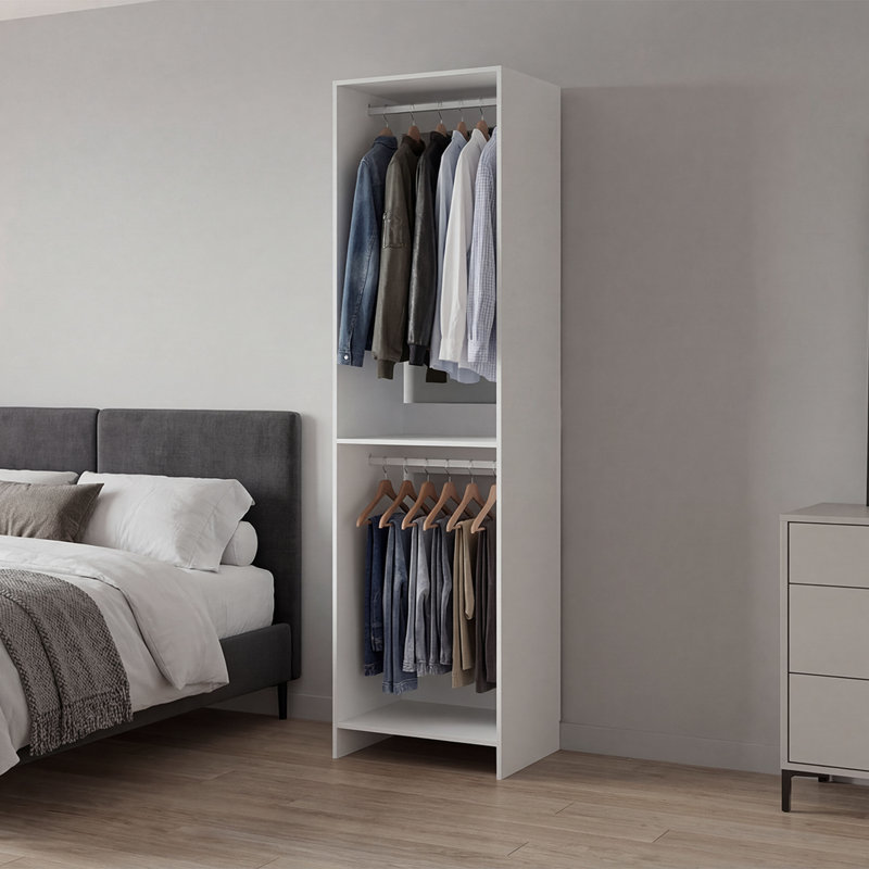 Vander Freestanding Closet 84" H With 2 Rods & 2 Shelves - White