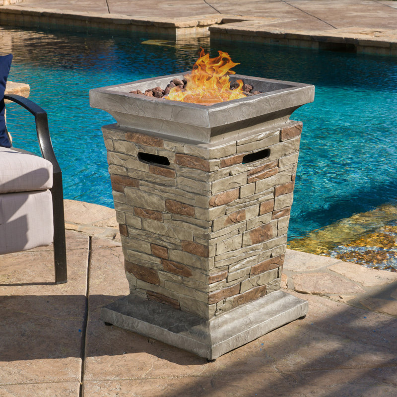 40 000 colonnes de feu en pierre naturelle - 19,62 po, béton léger, pierre séduisante d'extérieur, accessoire fascinant