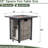 50000 28 - Inch Propane Fueled Fire Pit Table With Stainless Steel Burner, Lava Rocks, And Frame For Outdoor Patio Square Output, Construction, Weather , Courtyard Party