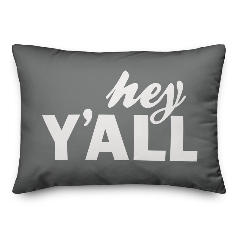 Textual Outdoor Throw Pillow, Gray