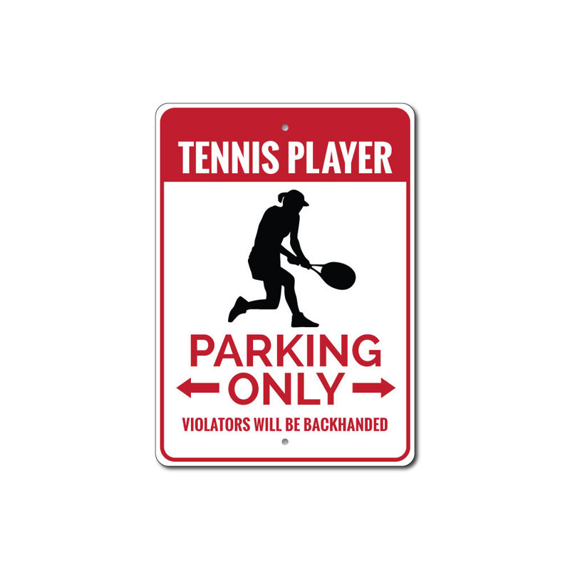 Enseigne de tennis en aluminium, H 18 po x l 12 po x P 0,06 po
