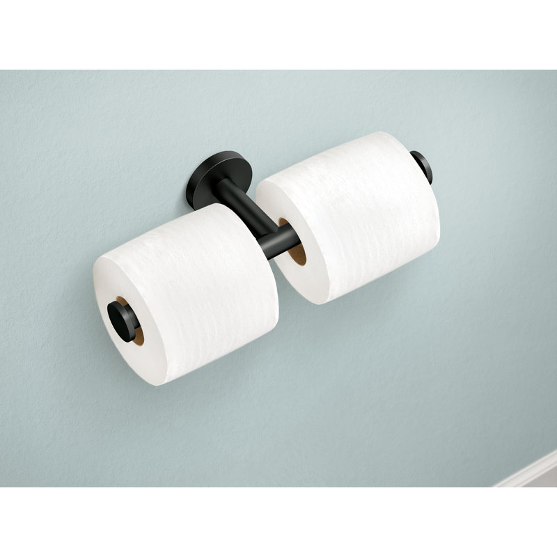 Porte-papier hygiénique mural Arlys, Noir mat