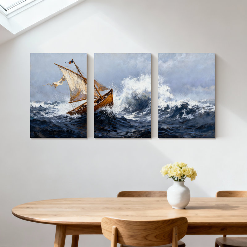Ensemble de 3 impressions d'art sur toile, H 18 po x l 36 po