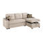 Canapé modulaire beige avec lit extensible et méridienne pratique avec rangement, 4 tiroirs, espace pratique pour porte-gobelets-295290016