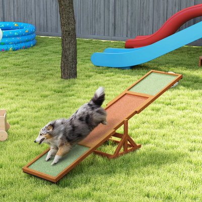 Wooden Dog Agility Seesaw for Training and Exercise, Platform Equipment Run Game Toy Weather Resistant Pet Supplies