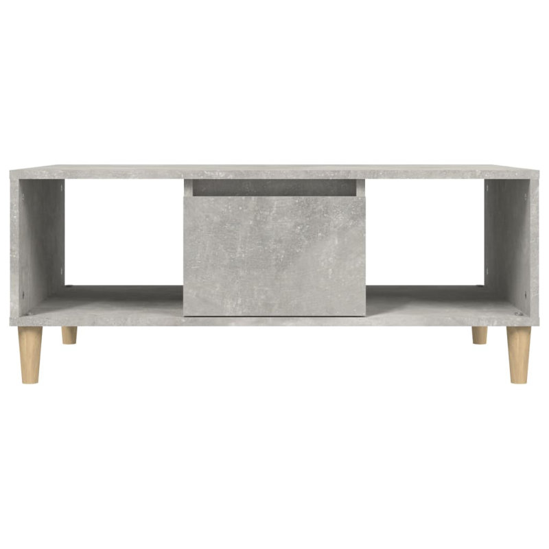 Huntoon Four Leg Coffee Table with Storage, Concrete Grey