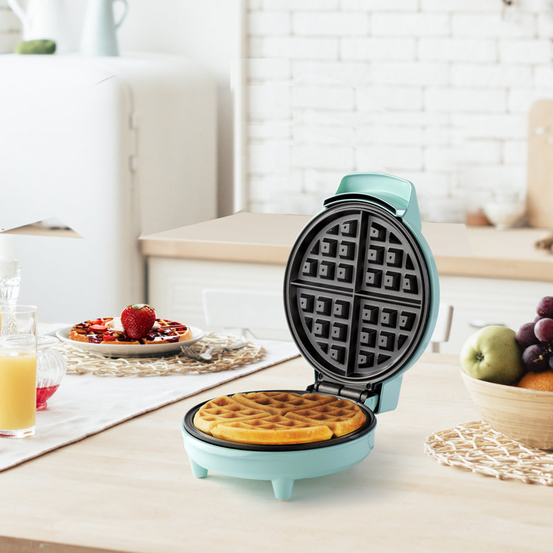 Mint Stainless Steel Non-Stick Belgian Waffle Maker with Adjustable Temperature