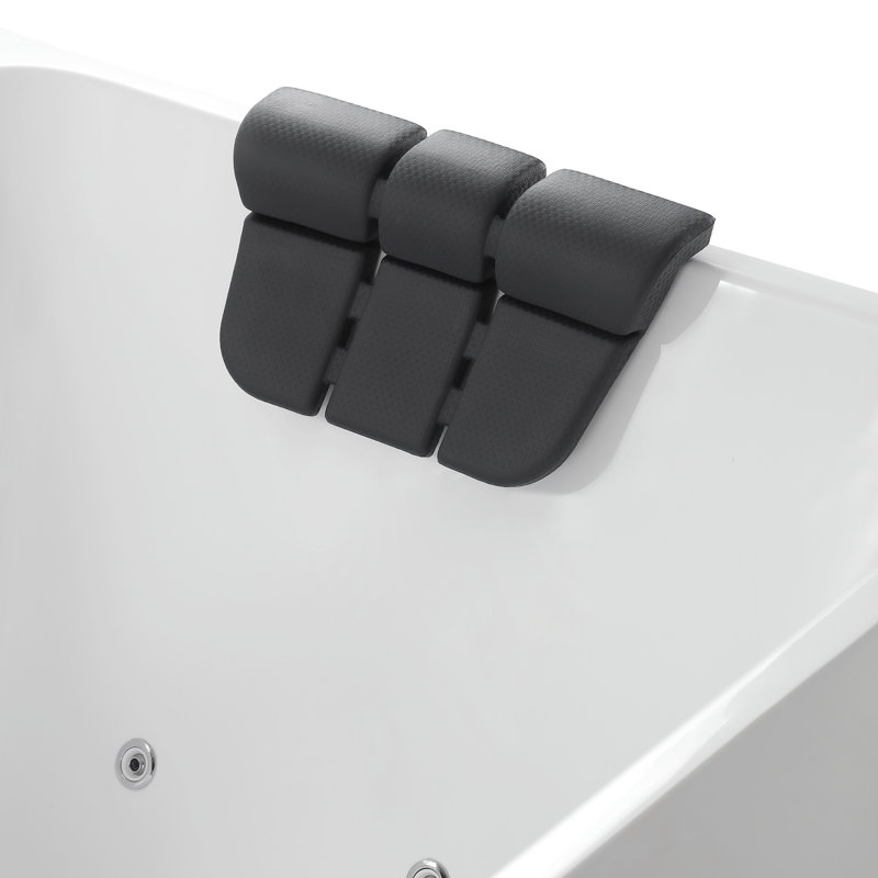 67'' White Freestanding Acrylic Whirlpool Bathtub with Faucet